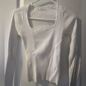 mango basic long sleeve white top
